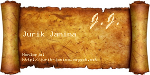 Jurik Janina névjegykártya